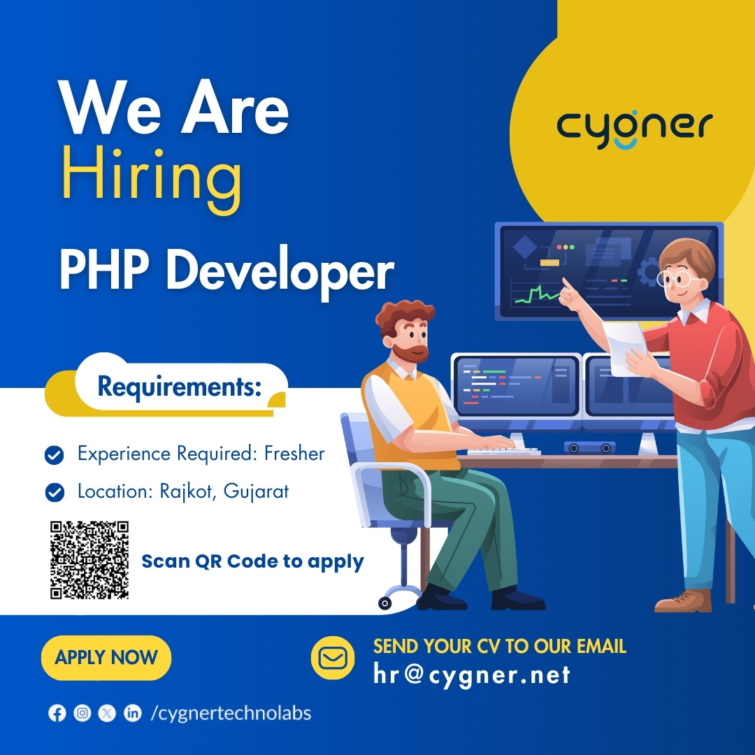 PHP Developer Jobs in Rajkot | Hiring PHP Freshers